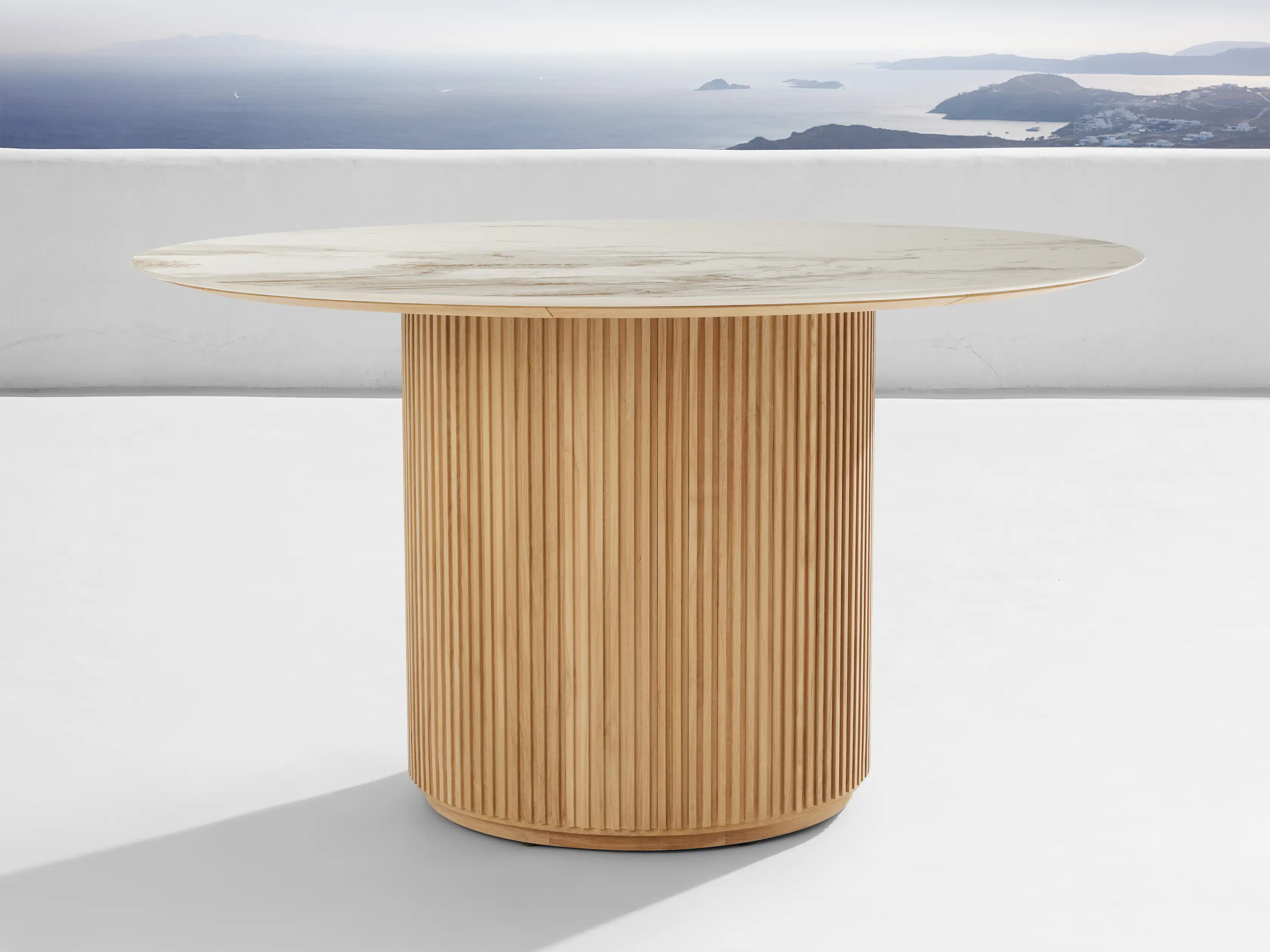 Beaumont Outdoor Teak Round Dining Table | Arhaus