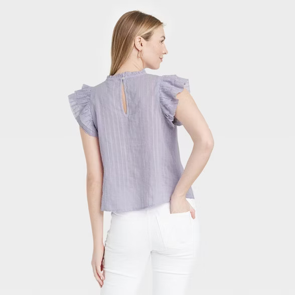 Women's Ruffle Sleeveless Eyelet Blouse - Universal Thread™ | Target