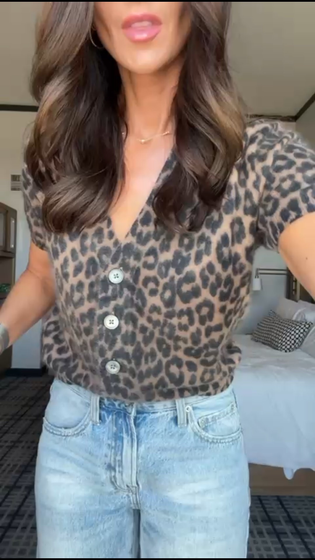 Leopard print sweater with my favorite Pistola jeans, business casual, fall outfit, fall trends 2025, annabrstyle.

#LTKStyleTip #LTKFindsUnder50 #LTKFindsUnder100