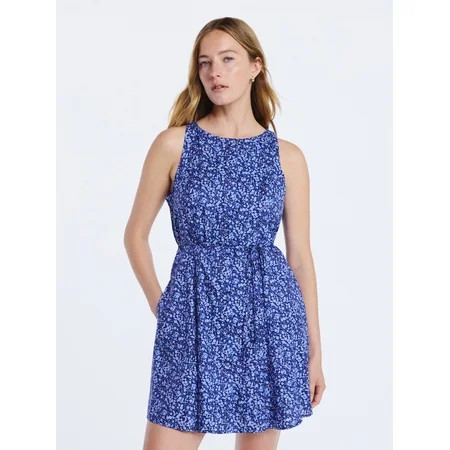 Free Assembly Women s Cotton Boatneck Mini Dress Sizes XS-XXL | Walmart (US)