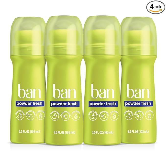 Ban Invisible Roll-on Antiperspirant Deodorant for Women and Men, 24-hour Underarm Odor & Sweat P... | Amazon (US)