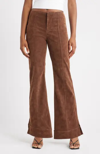 Free People Glow Up Faux Suede Pants in Shaved Chocolate at Nordstrom Rack, Size 10 | Nordstrom Rack