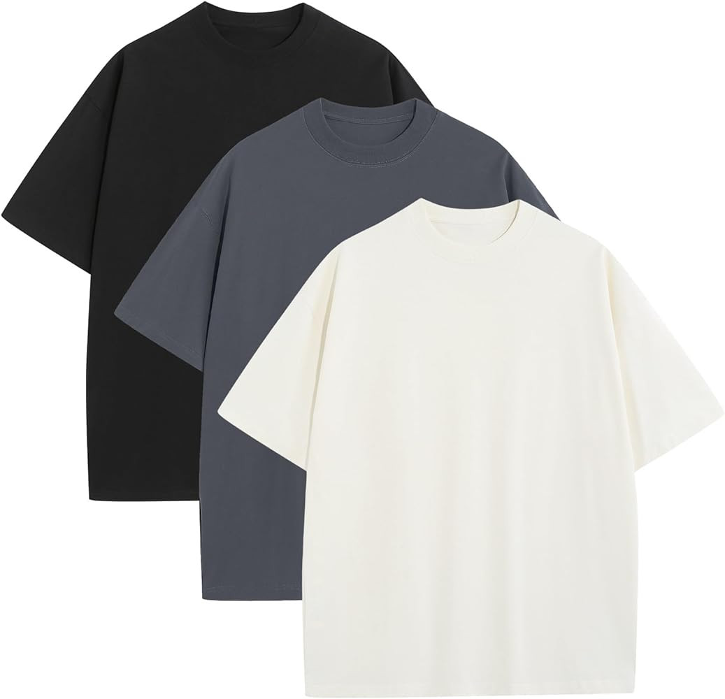 Mens Oversized T-Shirts Fashion Loose Fit Crewneck Tshirt Streetwear Heavyweight Short Sleeve Gym... | Amazon (US)