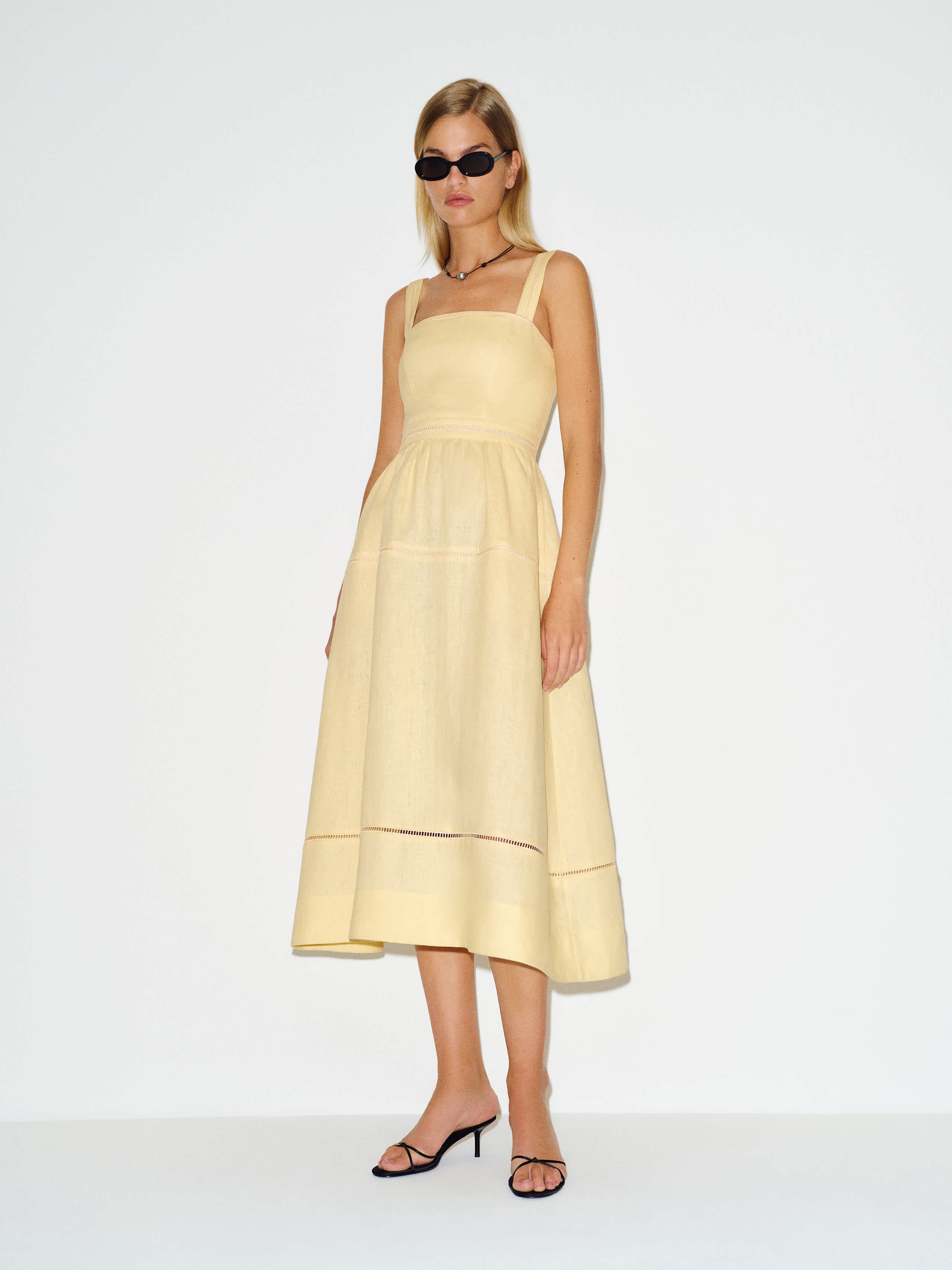 Reformation Everett Linen Dress Yellow 2 | Reformation (Global)