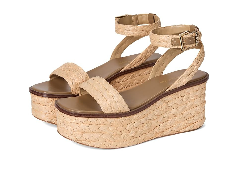 MICHAEL Michael Kors Sandra Flatform Women's Wedge Shoes Natural : 10 M, Synthetic | Zappos