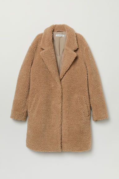 H & M - Short Pile Coat - Beige | H&M (US + CA)