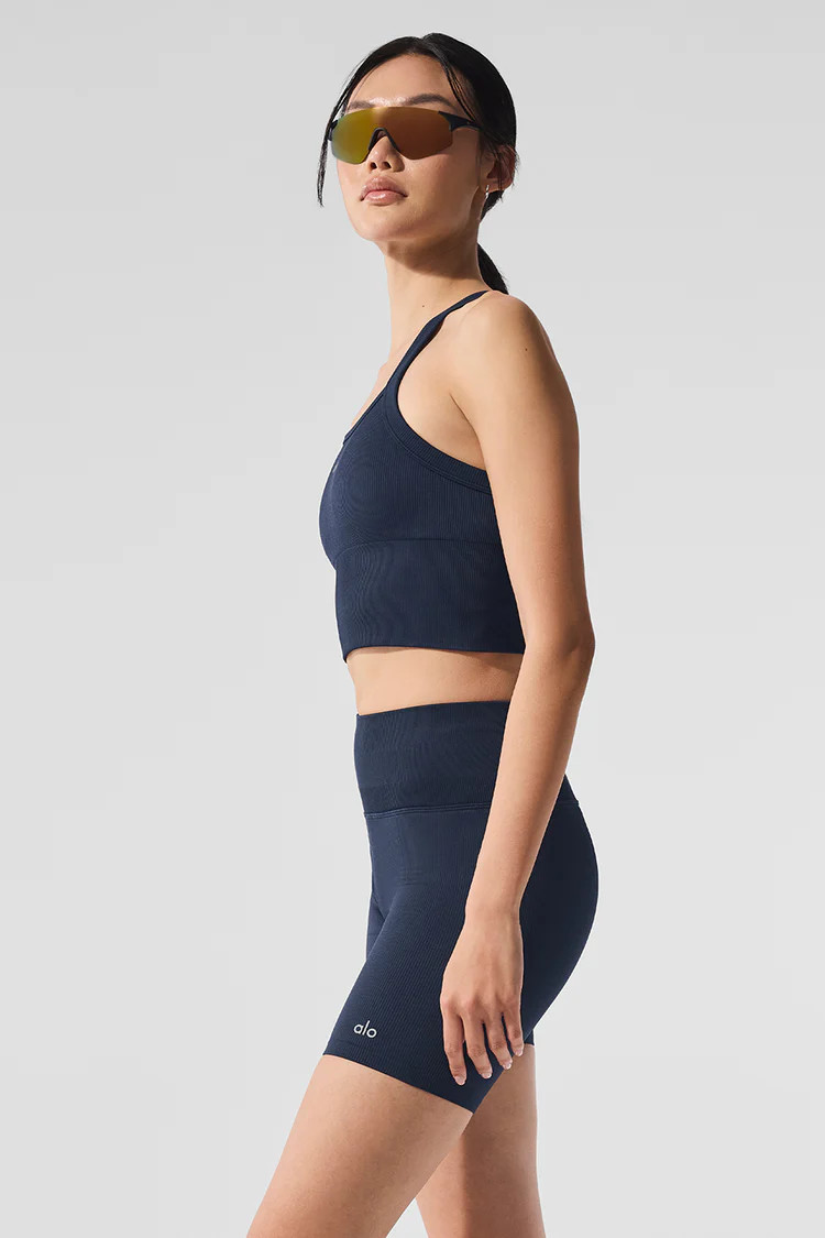 Seamless Ribbed Favorite Bra Tank - Navy | Alo Yoga (US)