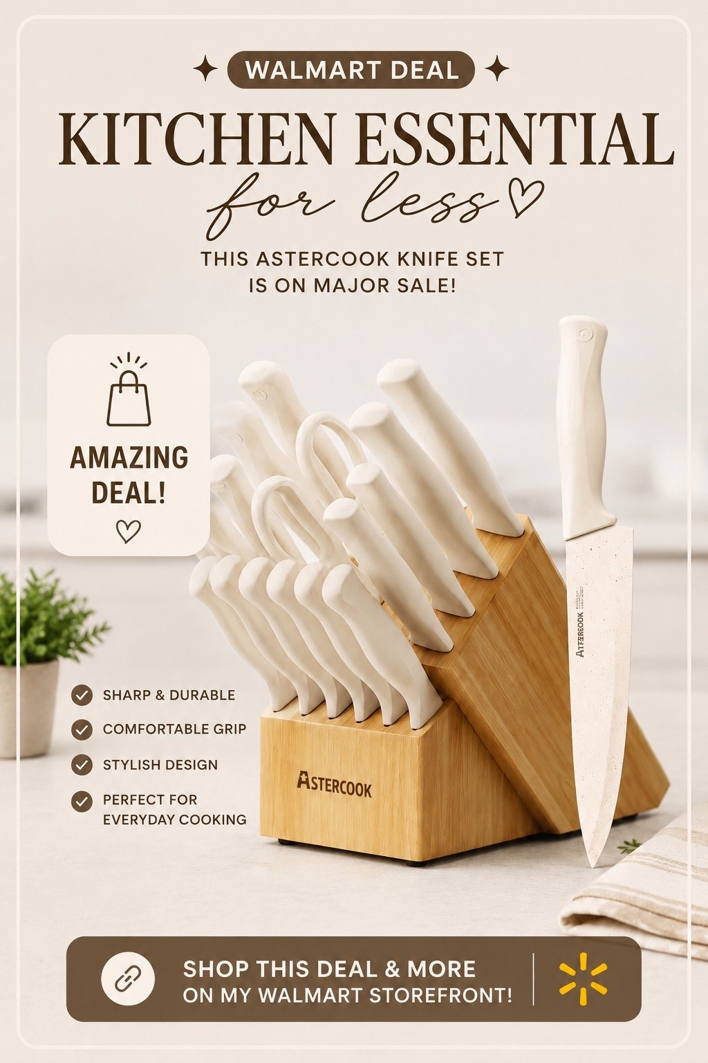 One of those kitchen upgrades you’ll use every single day. 🤍 This Astercook knife set looks so clean on the counter, feels great in your hand, and makes meal prep so much easier. If you’ve been wanting to refresh your kitchen essentials, this one’s definitely worth checking out! Everything is linked here and on my Walmart storefront. ✨

#LTKmomlife #LTKfoodie #LTKHome