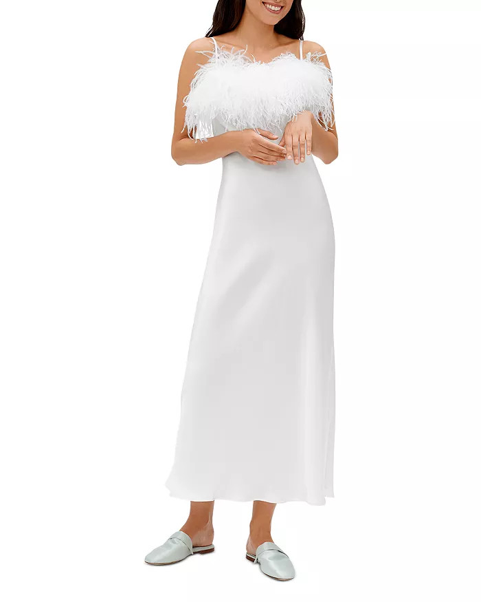 Boheme Feather Trim Slip Dress | Bloomingdale's (US)