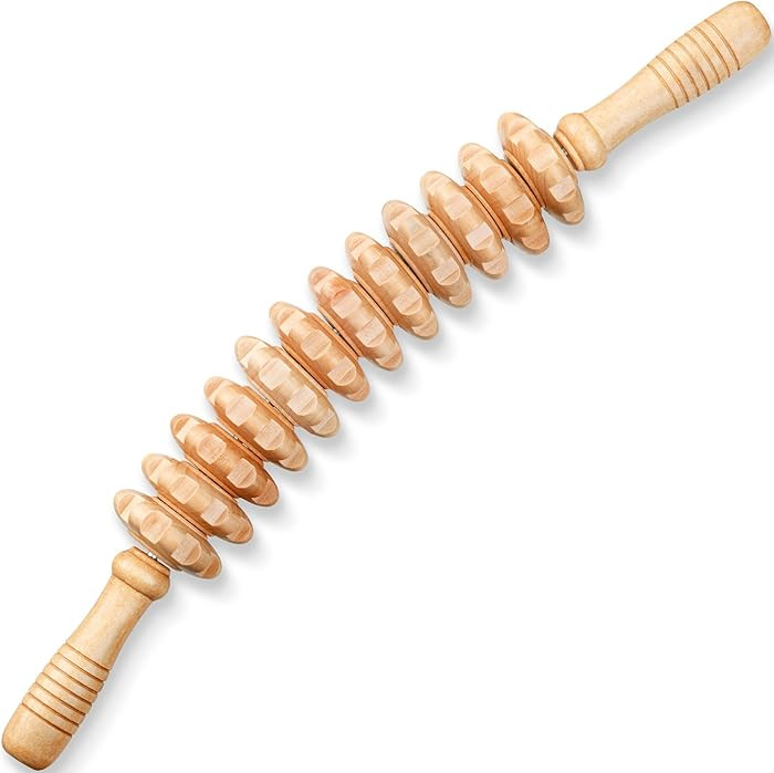 Wooden Massage Roller Stick, Curved Wood Therapy Massage Tool for Body Sculpting, Lymphatic Drain... | Amazon (US)