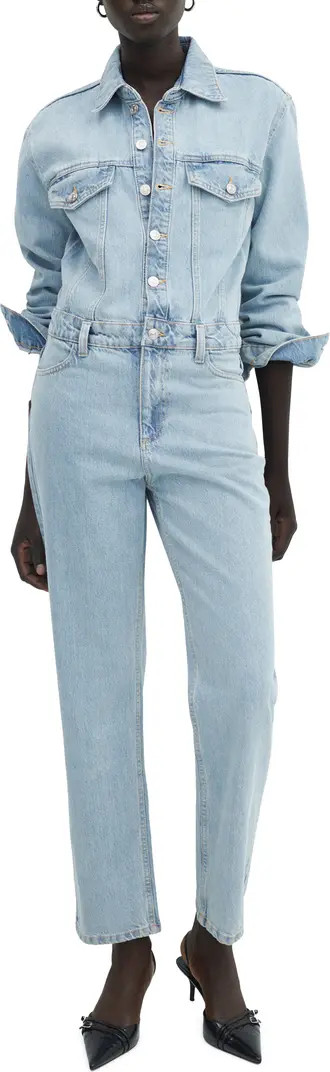 MANGO Long Sleeve Denim Jumpsuit | Nordstrom | Nordstrom