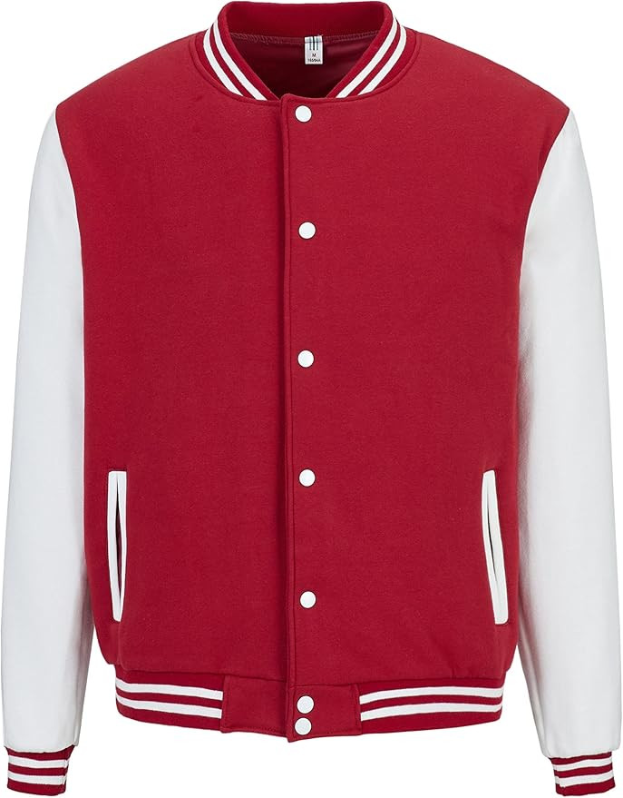 Varsity Jacket Letterman Jacket Baseball Jacket With Long Sleeve Banded Collar | Amazon (US)