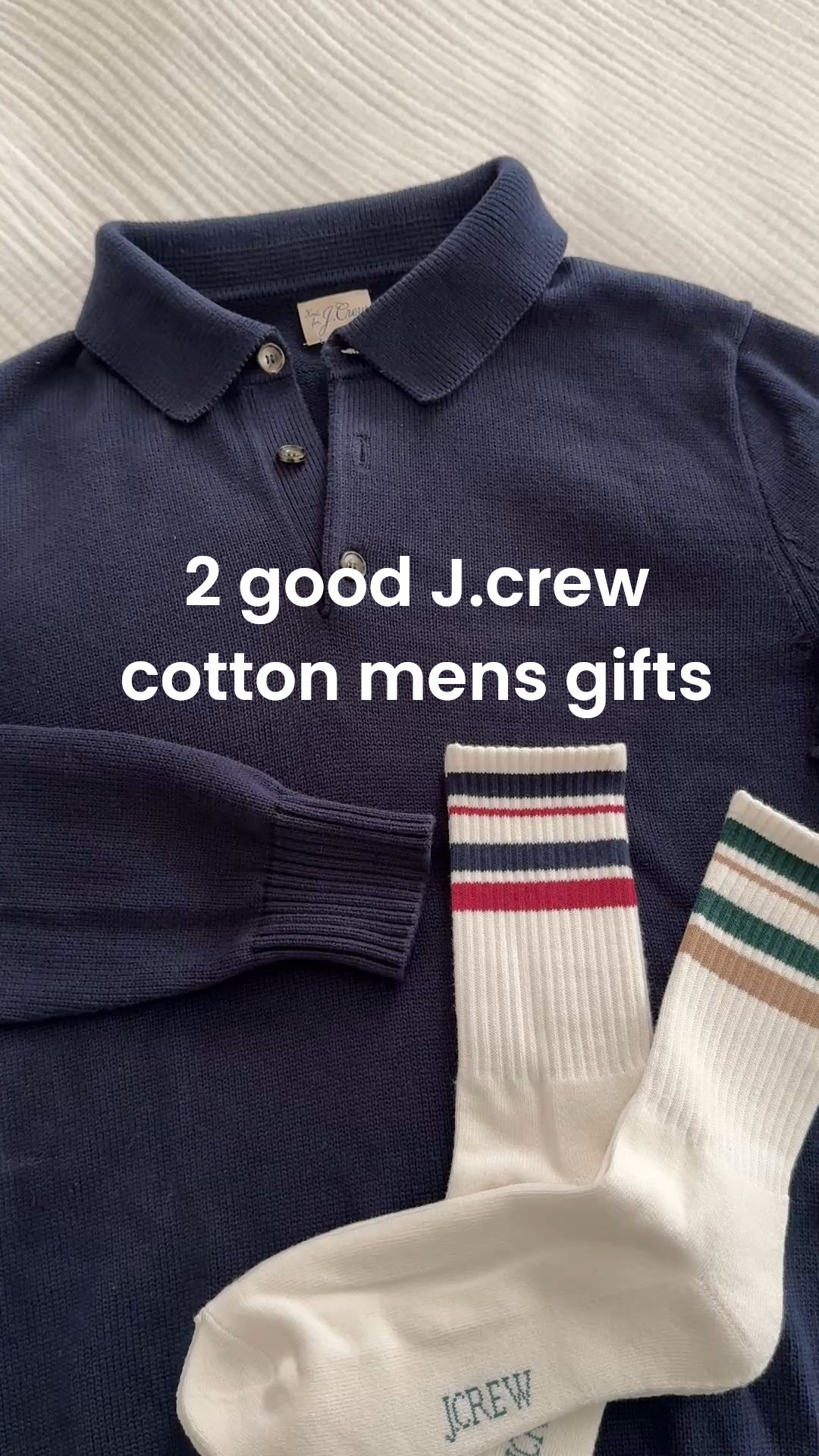 2 staples in nicks closet that would make good men’s gifts!

• Heritage cotton sweater polo, Nick is 5’9” 165lb and a medium fits best, slightly on the longer side for him . 

Since it’s cotton it shrunk slightly for us after machine washing so account for that 

• Athletic crew socks with COOLMAX technology . Solid quality and cushioned for comfort 

Men’s gift guide, gift ideas for him, smart casual sweater

#LTKMens #LTKHoliday #LTKGiftGuide