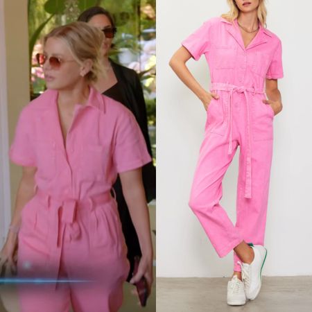 Ariana Madix’s Pink Belted Jumpsuit is by Skies Are Blue // Shop Similar 