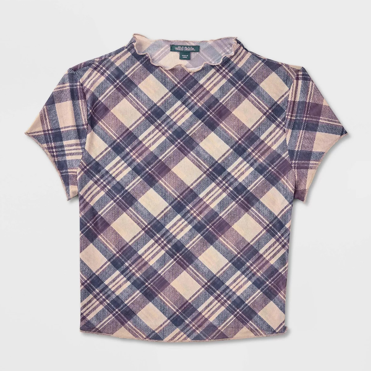 Women's Printed Cap Sleeve Ruff-Collar Blouse - Wild Fable™ | Target