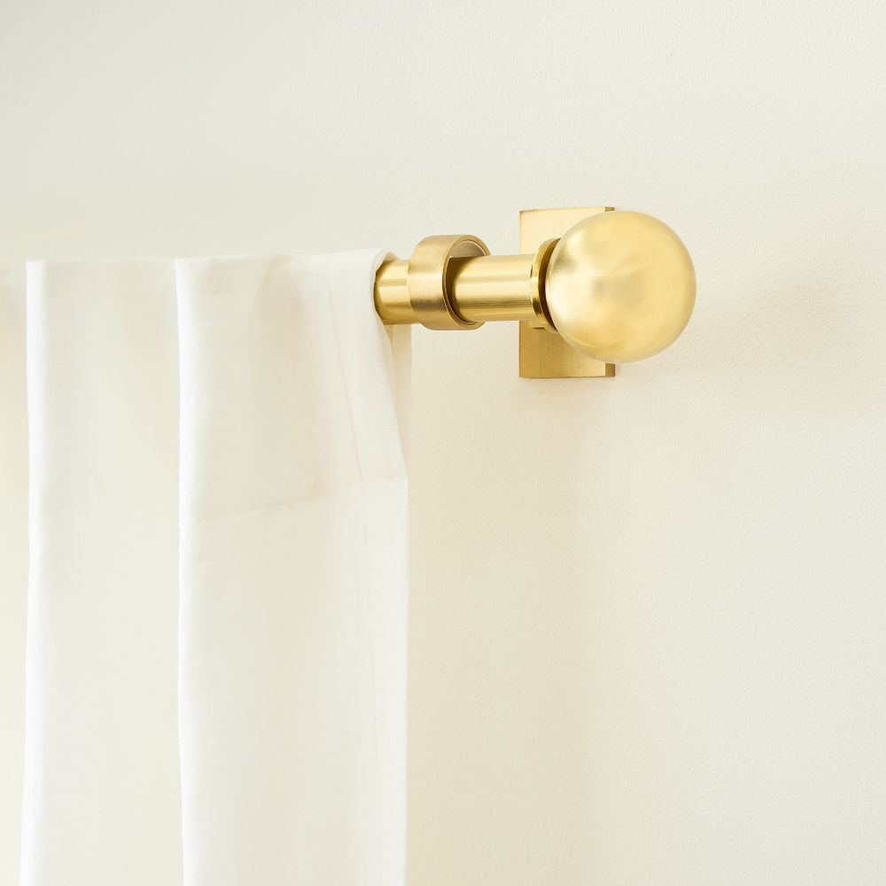 Oversized Ball Finial Adjustable Curtain Rod | West Elm (US)