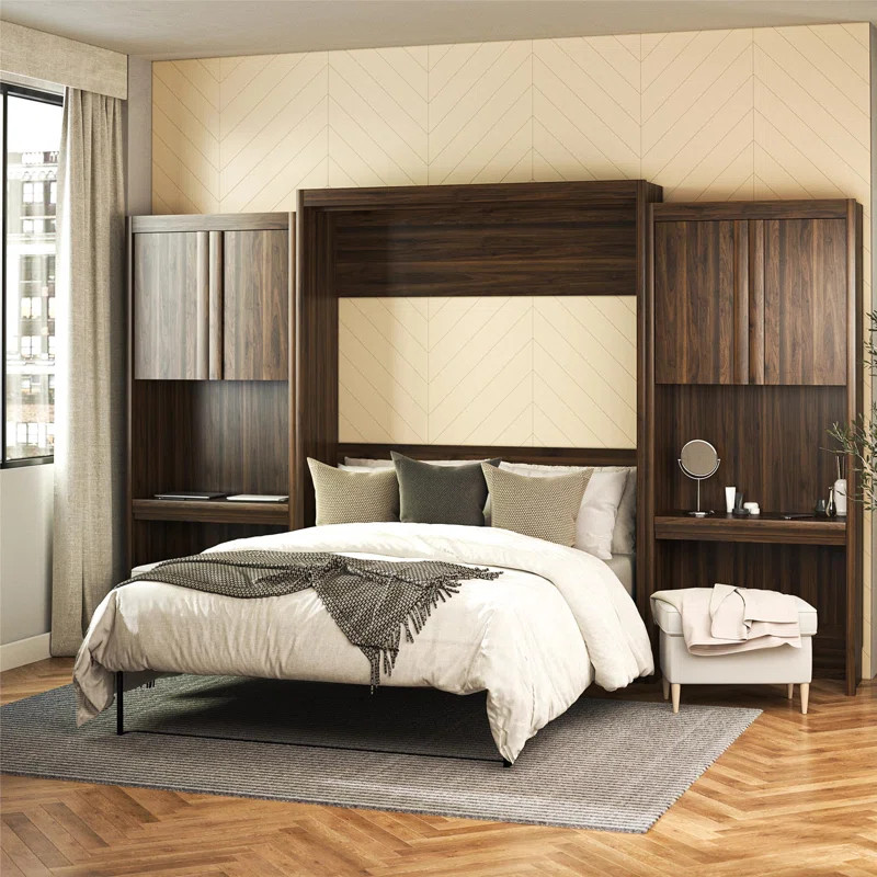 Wexford Murphy Storage Bed with 2 Vanity/Desk Storage Cabinets and Drawers | Wayfair North America