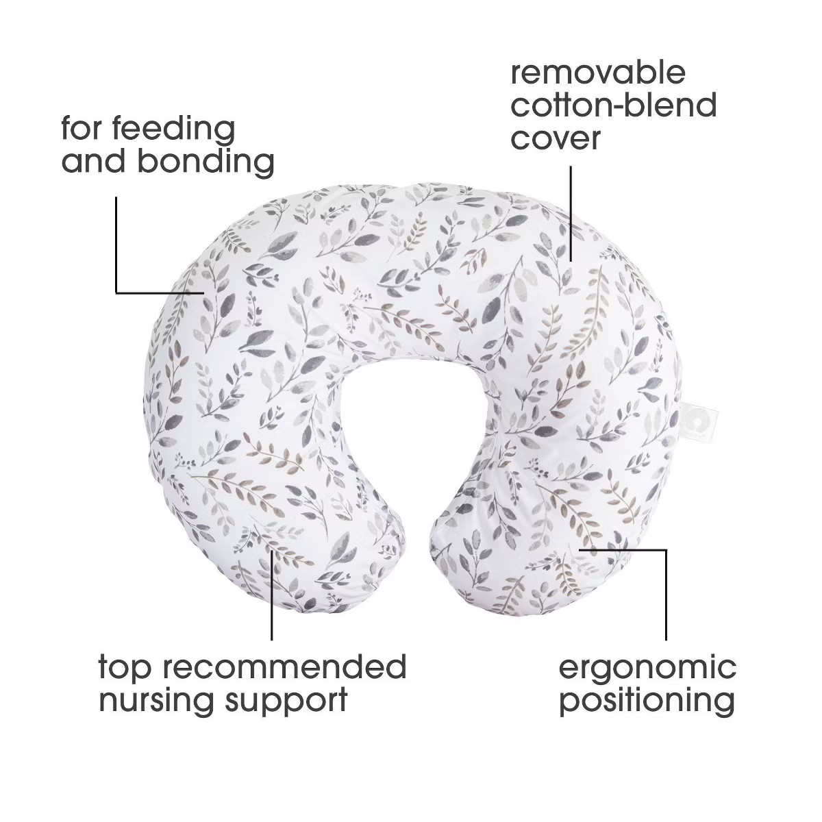 Boppy Nursing Pillow Original Support, Gray Taupe Leaves | Target