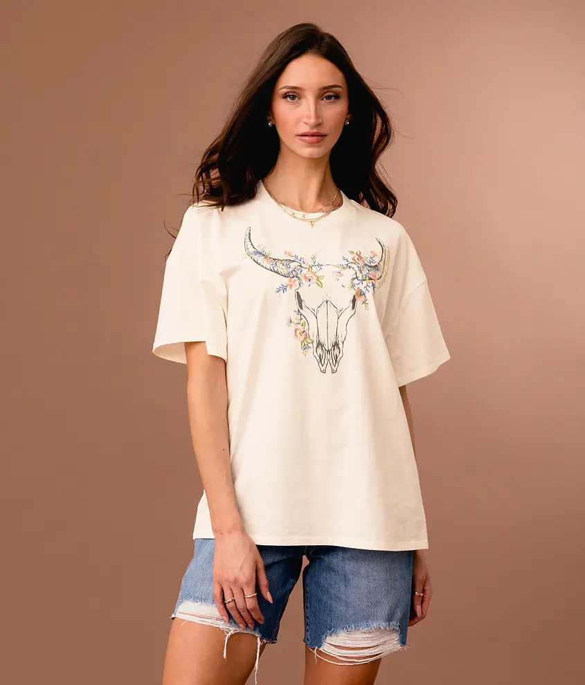 Floral Steer Oversized T-Shirt | Buckle