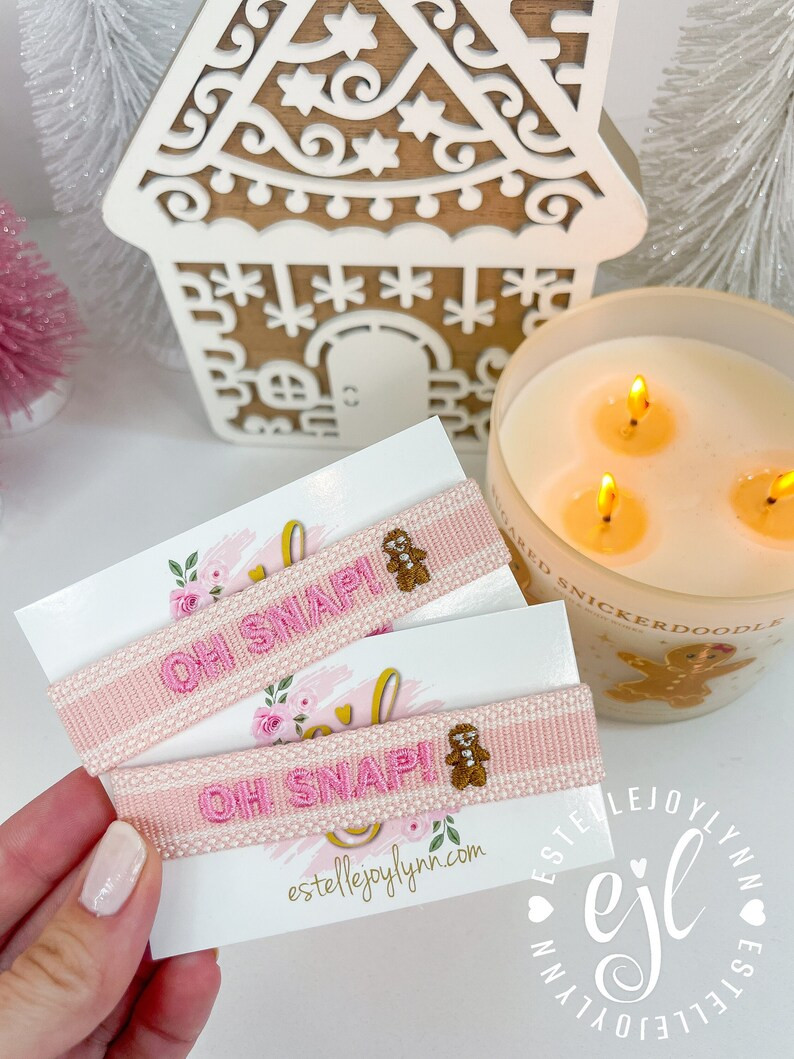 Holiday Bracelet / Gingerbread Man Oh Snap Embroidered - Etsy | Etsy (US)