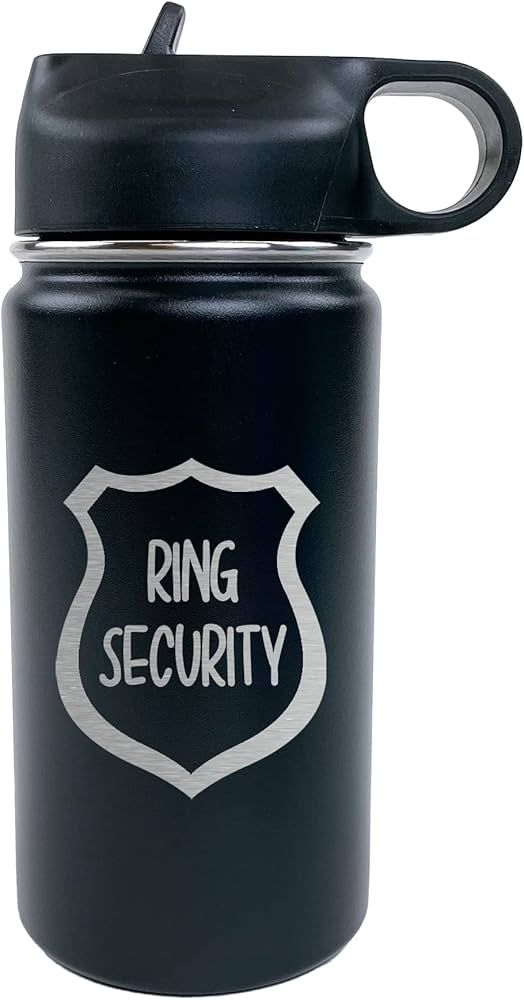 Flower Girl or Ring Bearer Kids Water Bottle (Black - Ring Security) | Amazon (US)