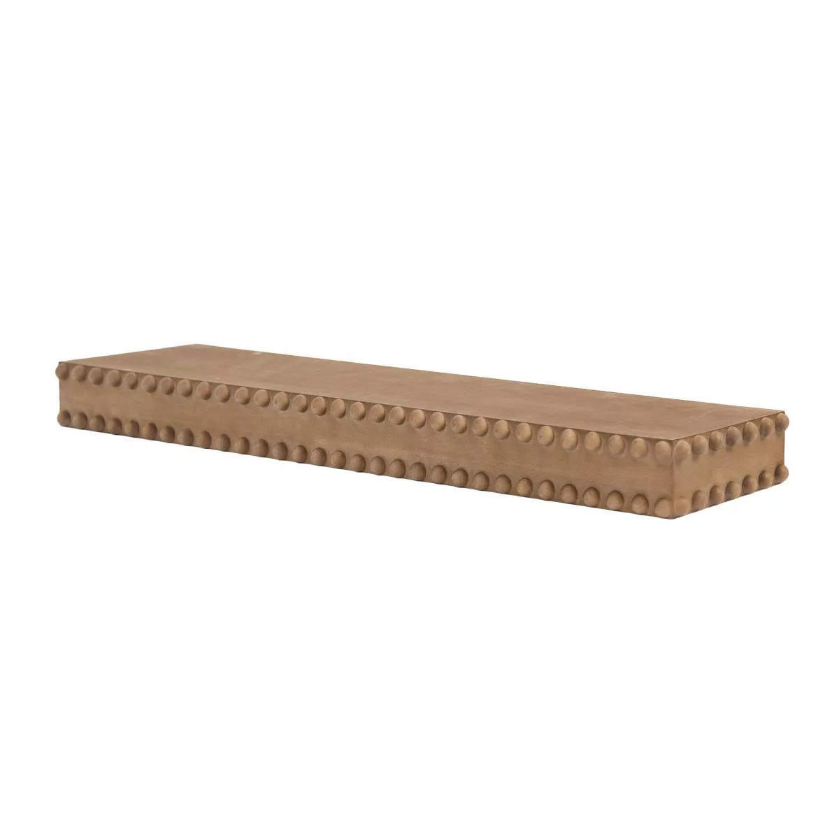 Large Beaded Wood Floating Decorative Wall Shelf Natural - American Art Decor | Target