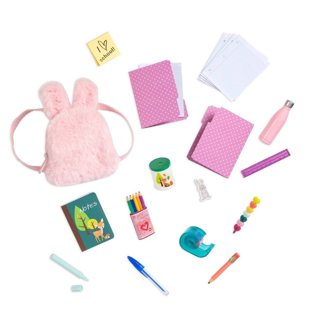 Our Generation School Supplies Set & Backpack for 18"" Dolls - Bright & Learning | Target