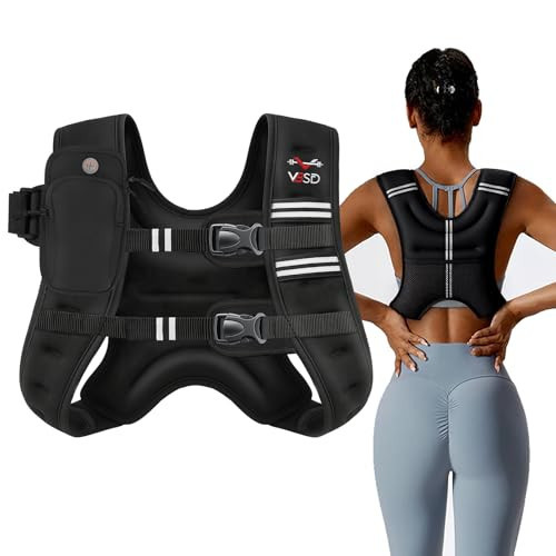 VBSD Weighted Vest Woman 12LB Weight Vest for Women Men Body Weight Vests for Walking Strength Training Running Workout Jogging Fitness Black | Amazon (US)