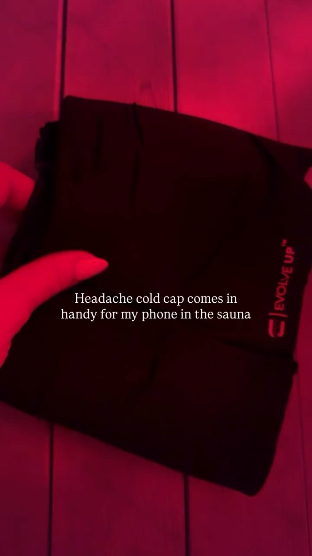 Headache cold cap comes in handy for my phone in the sauna
