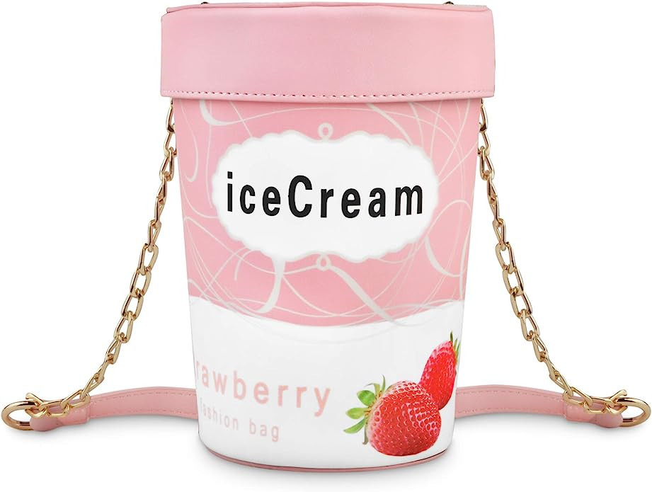 USTYLE Ice Cream Shaped Crossbody Bag, Cute Novelty with Adjustable Strap for Girl Women Cartoon ... | Amazon (US)
