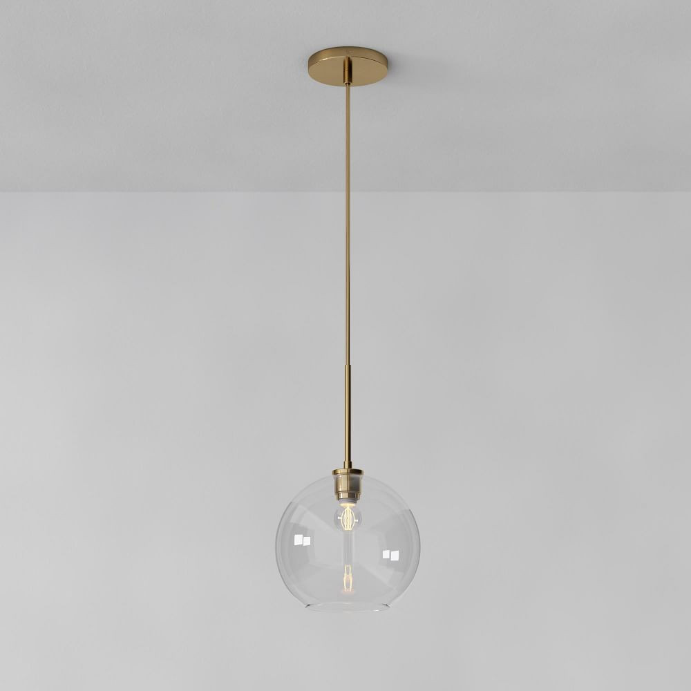 Sculptural Glass Globe Pendant - Clear | West Elm (US)