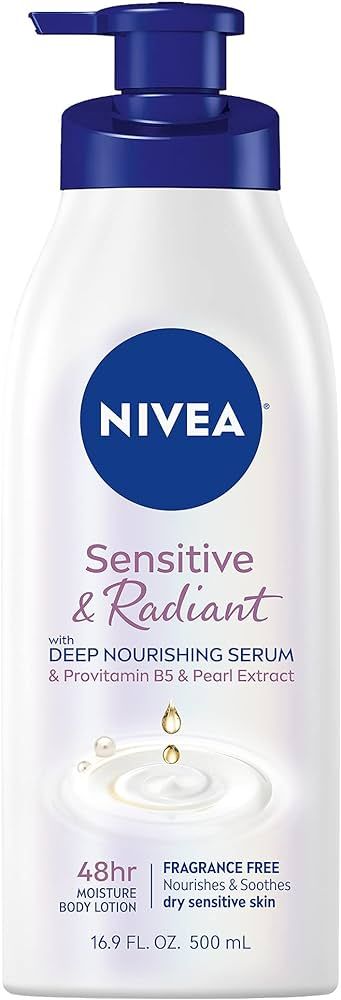 NIVEA Sensitive and Radiant Body Lotion for Sensitive Skin, Unscented Body Lotion With Hypoallerg... | Amazon (US)