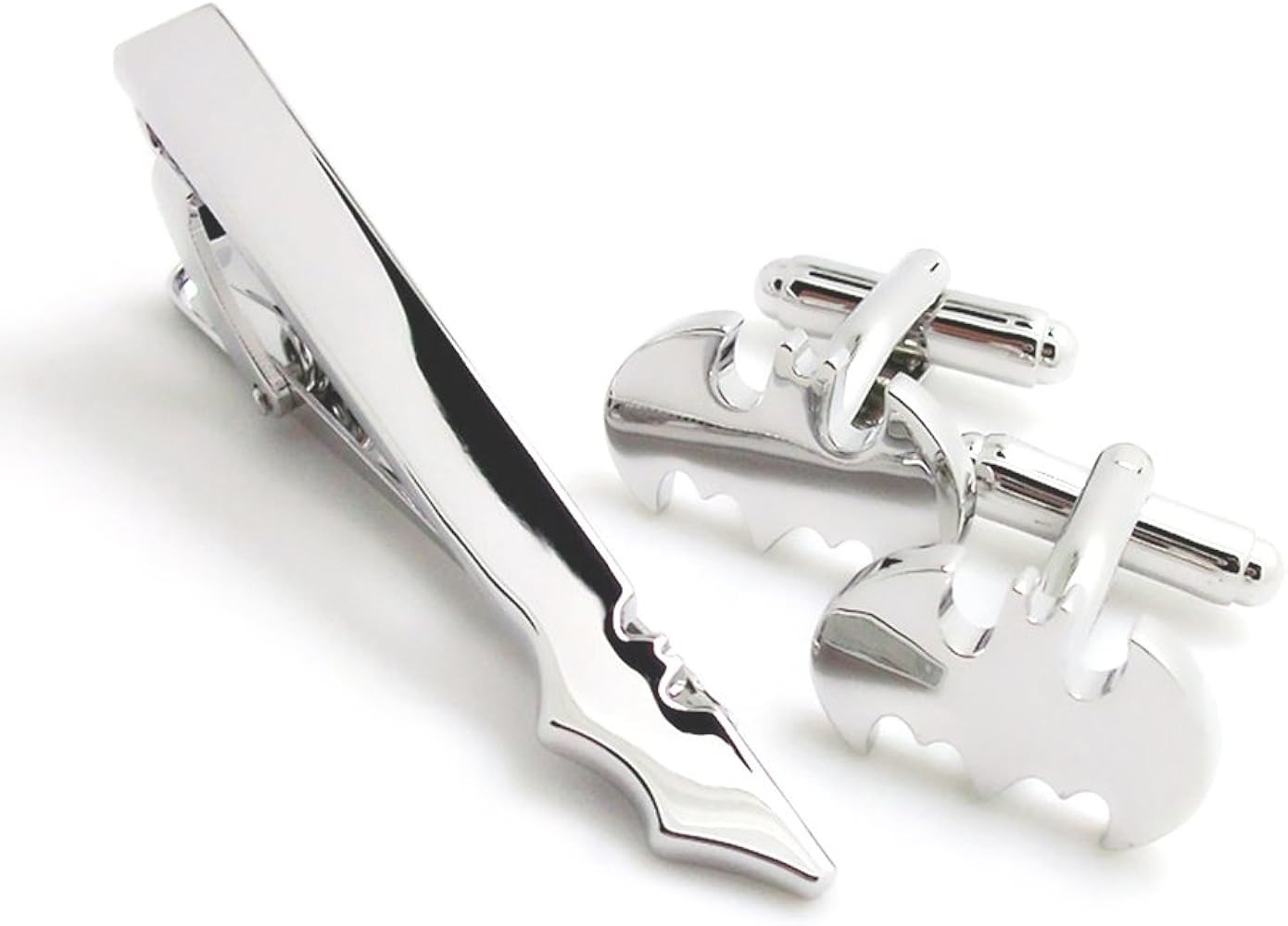 BadmenHome Super Hero Collection Silver Batman Men’s Classic Formal Occasions Cufflinks and Tie Clip | Amazon (US)