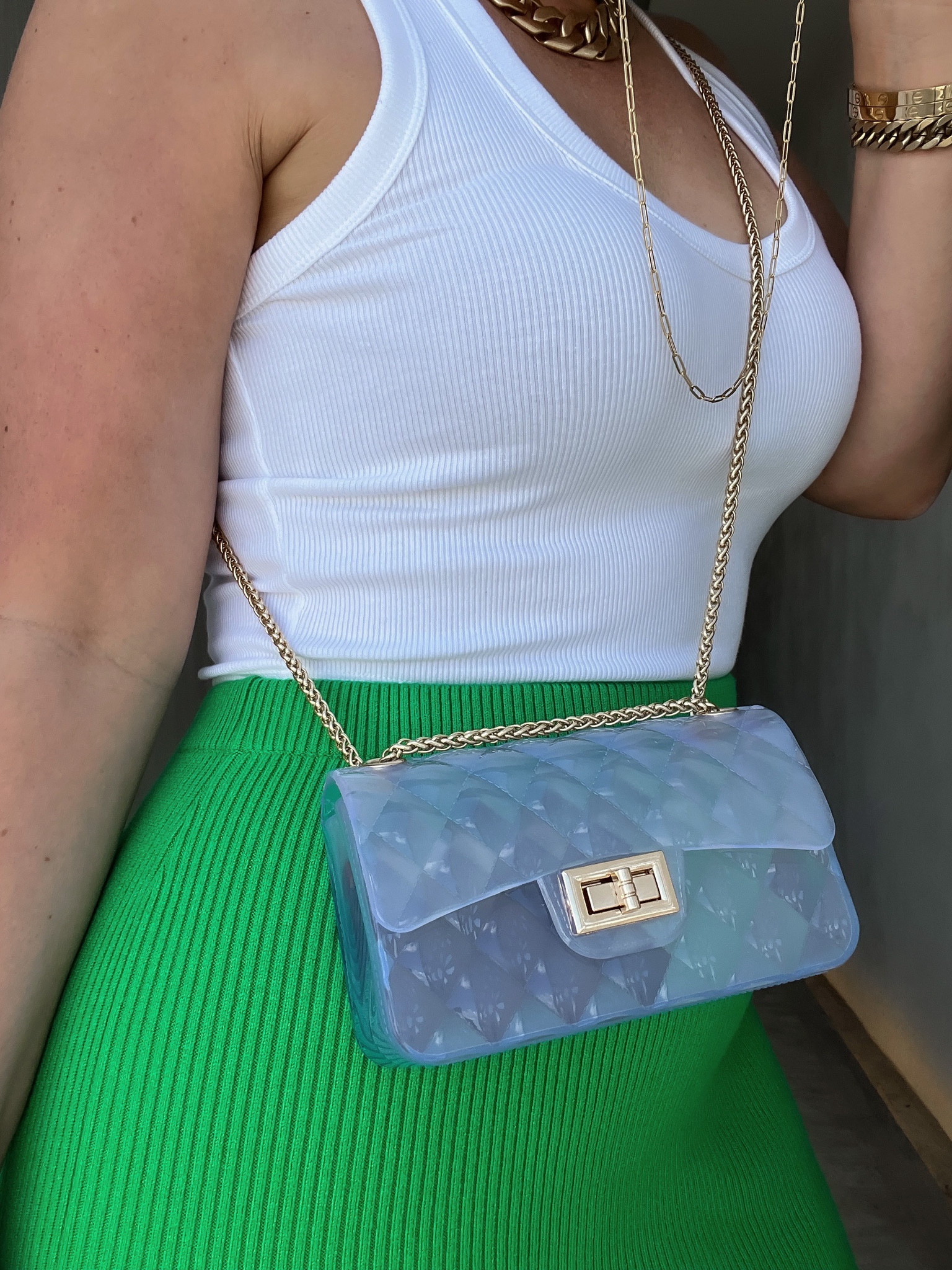 Buy YINGYUMEI Semi Clear Purses for Women Stadium,Jelly Clutch