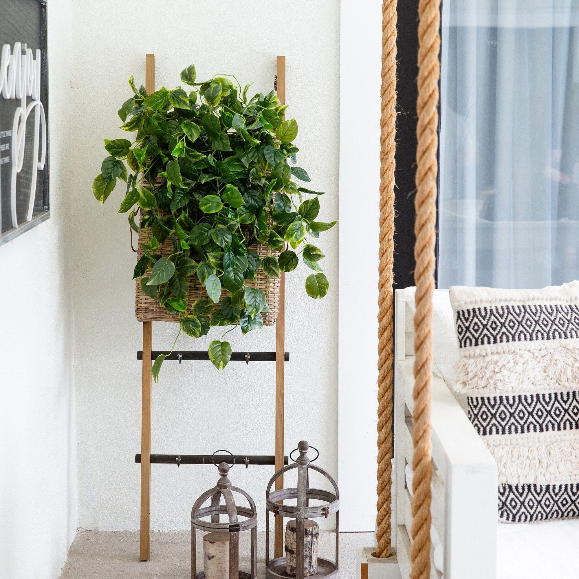 36” UV Resistant Artificial Pothos Hanging Plant (Indoor/Outdoor) - Set of 2 | Nearly Natural | Nearly Natural