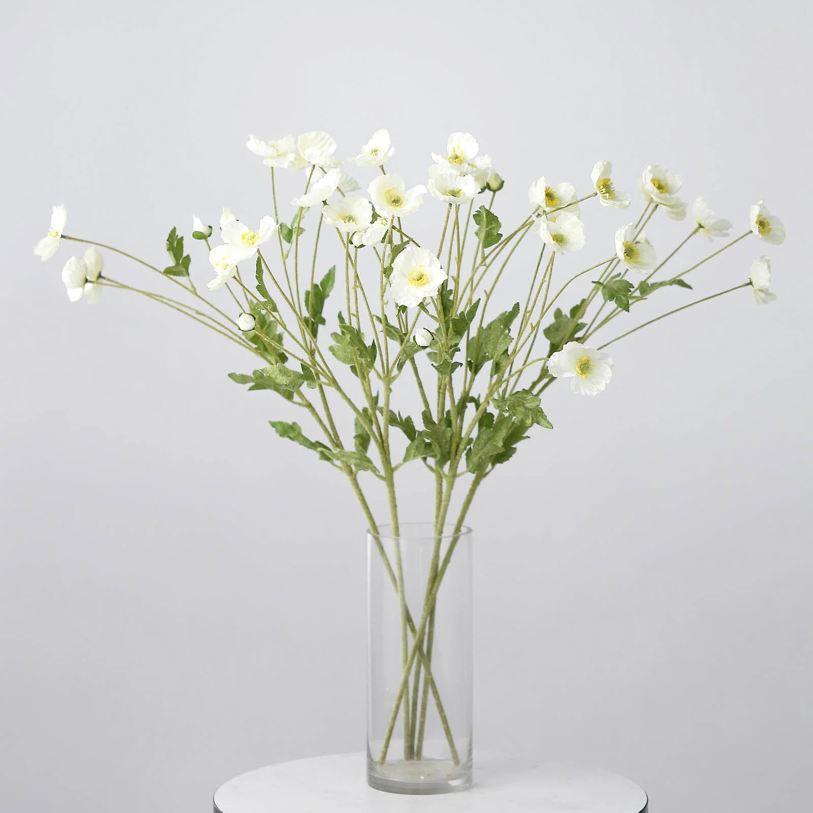 Efavormart 2 Bushes | 33" Long Stem Artificial Silk Poppy Flower Bouquet Spray - Ivory | Walmart (US)