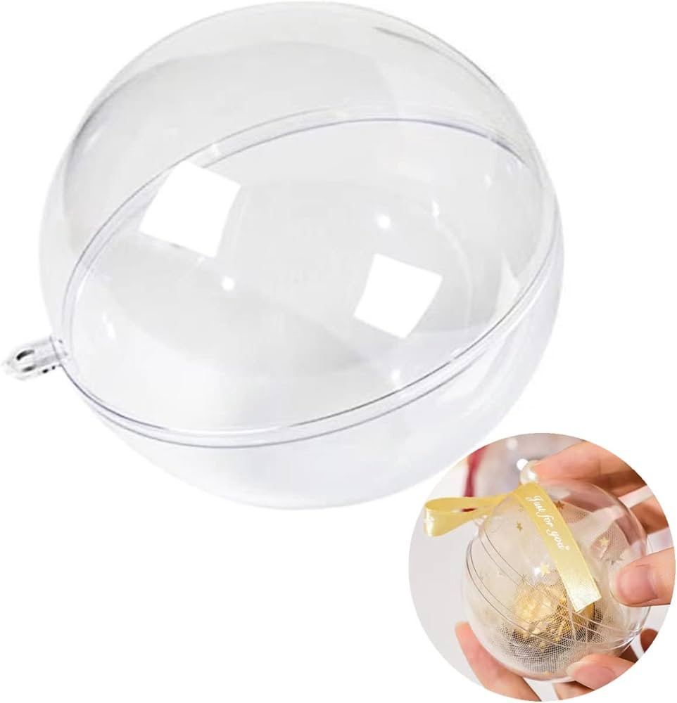 20Pcs Clear Xmas Ornaments Balls， 80 mm/3.15" DIY Fillable Transparent Ball ， Christmas Tree ... | Amazon (CA)