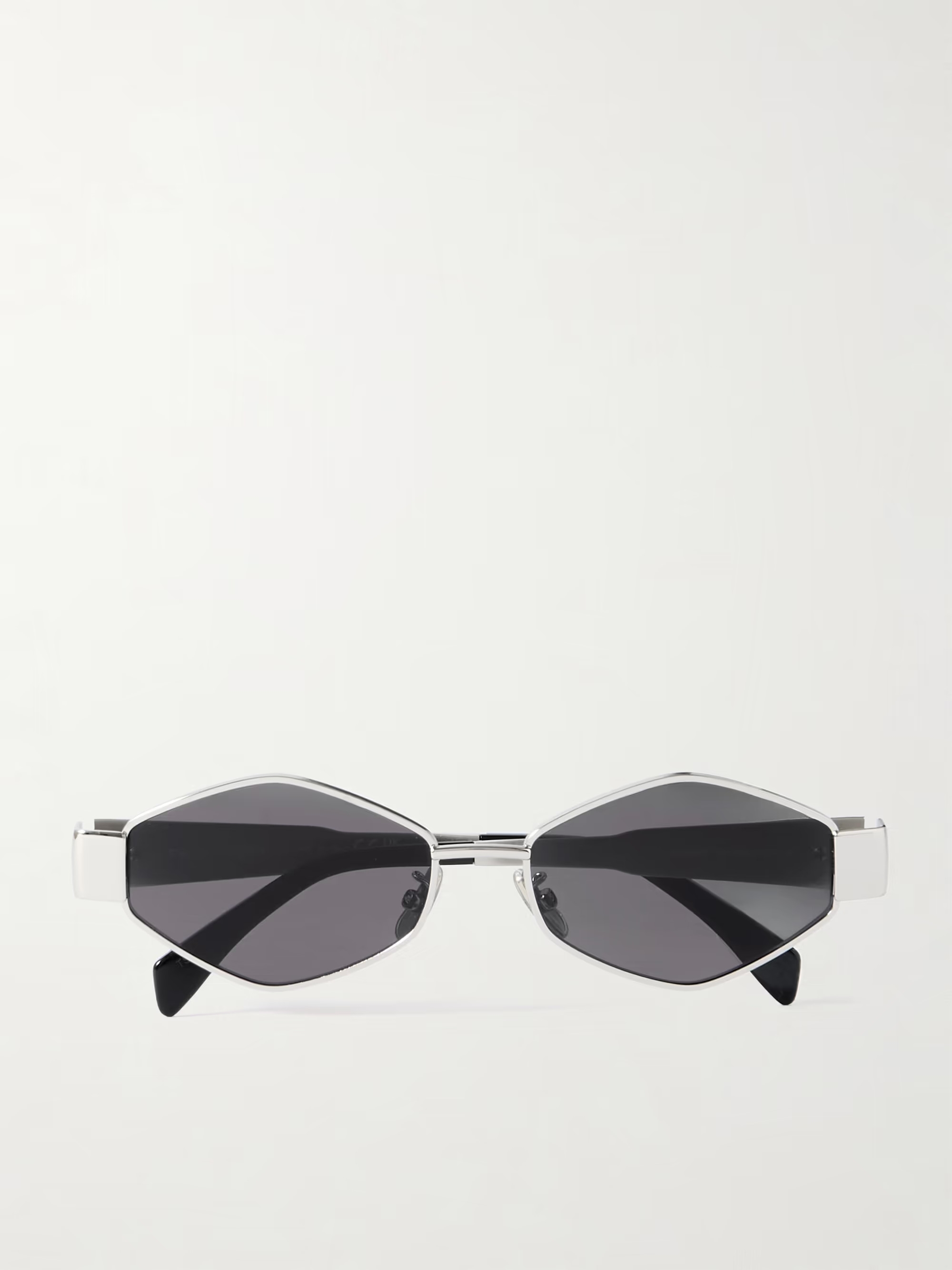 Triomphe hexagon-frame silver-tone sunglasses | NET-A-PORTER APAC