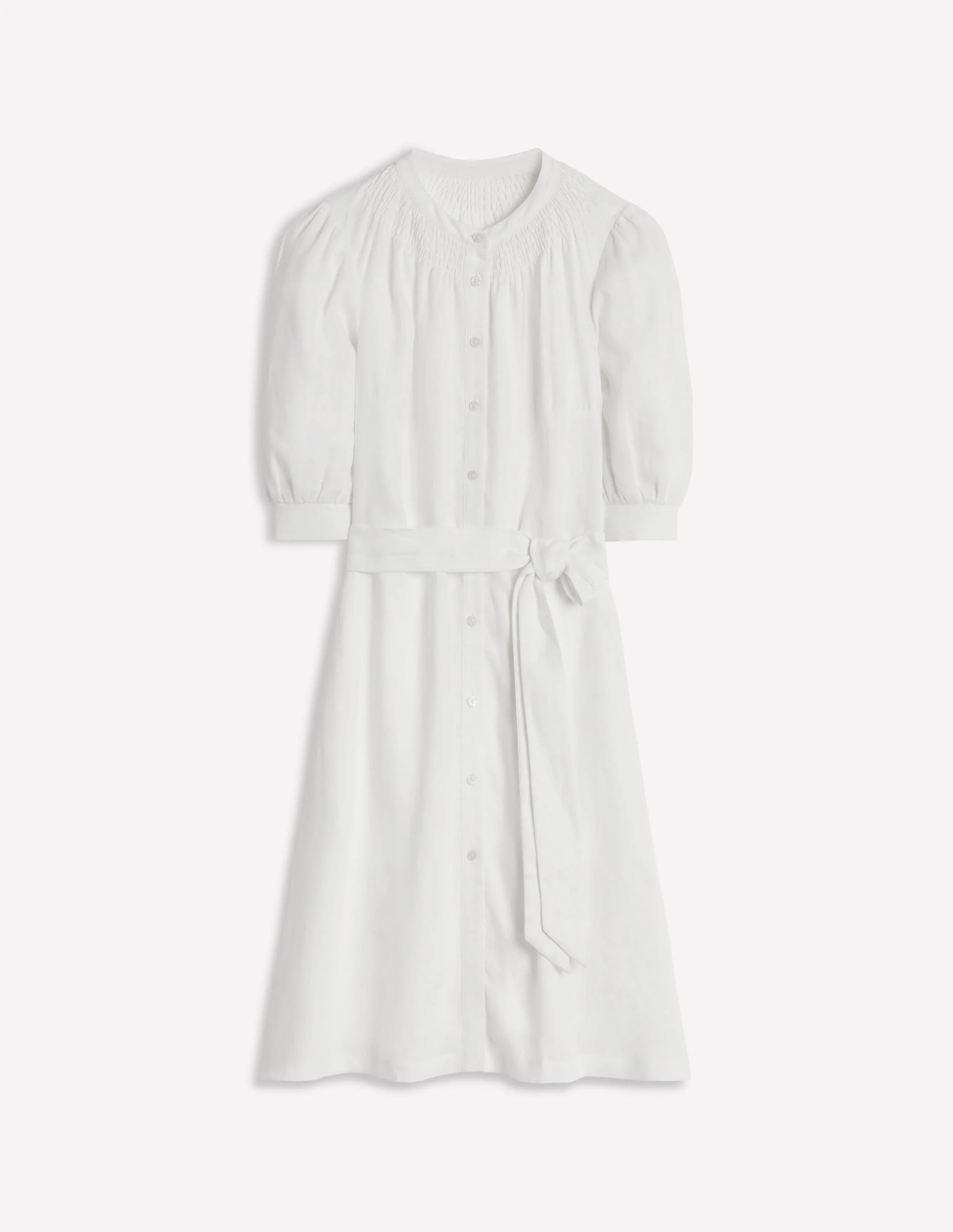 Ada Linen Short Dress-White | Boden UK