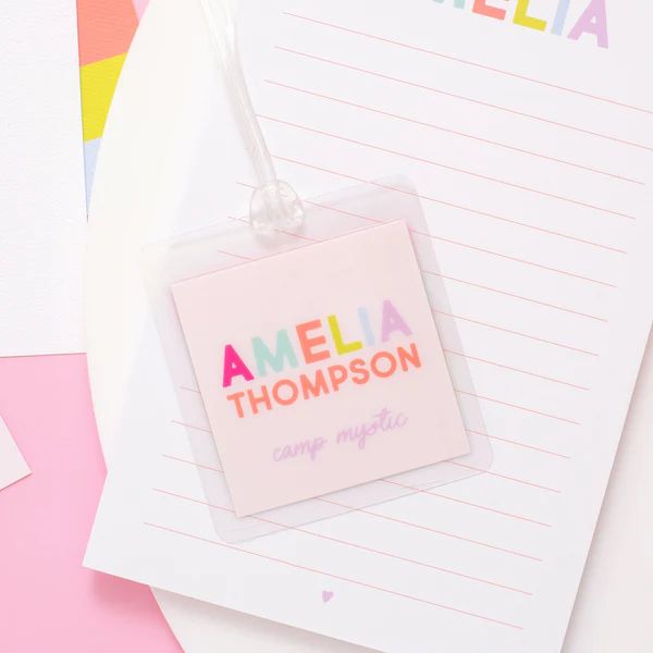 Camp Bag Tag - Pink | Joy Creative Shop