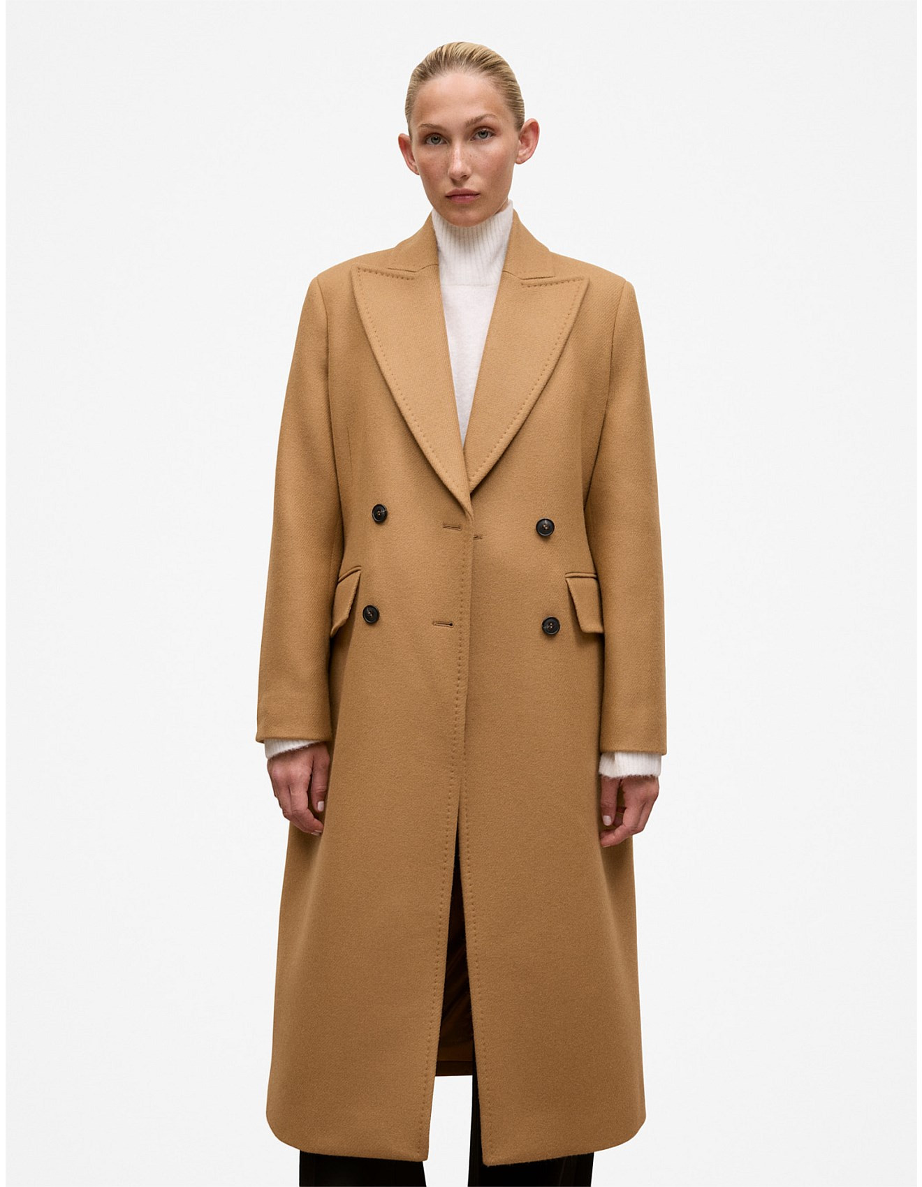 Italian Wool Cashmere Longline Coat | David Jones (Australia & New Zealand)
