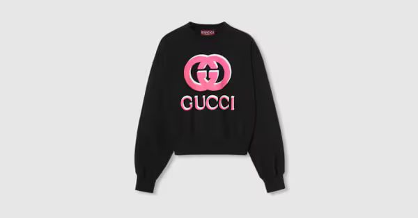 Printed cotton jersey sweatshirt | Gucci (US)