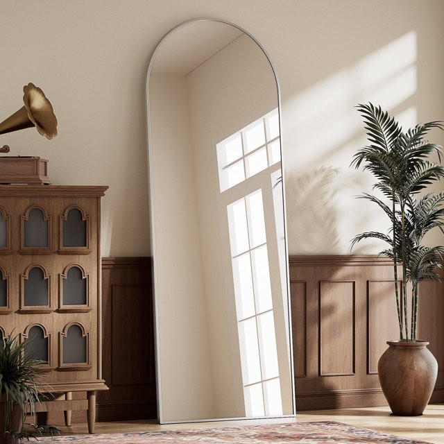 BEAUTYPEAK 64"x 21" Full Length Mirror Arched Standing Floor Mirror Full Body Mirror,Silver - Wal... | Walmart (US)