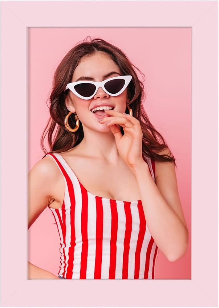 TWING 4x6 Picture Frame,Light Pink Photo Frame Display Picture 3.5x5 with Mat or 4x6 Without Mat,... | Amazon (US)