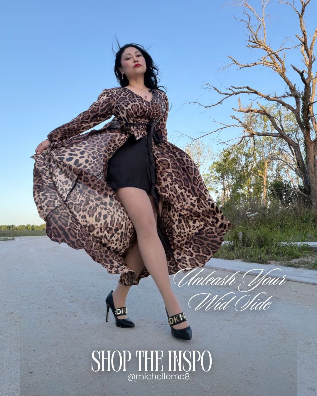 Catching eyes and turning heads in this flowy animal print dress and pump stilettos. Who says fierce can’t be fun? Shop the Inspo.

Follow me on IG: z2michellemc8
#NightOutLook #ChicVibes #AnimalPrint #AnimalPrintObsession #ModernChic 

 #LTKootd #LTKU #LTKMidsize