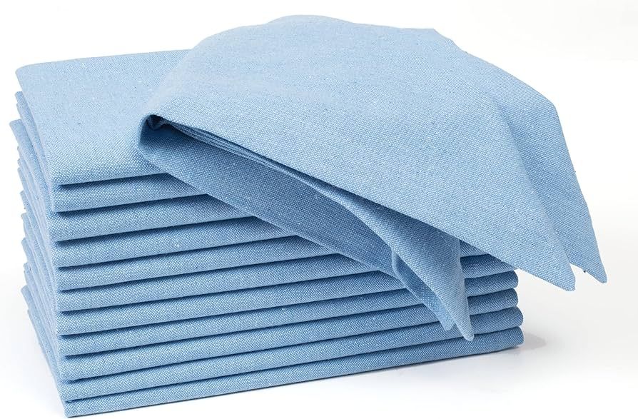 Cotton Dinner Cloth Napkin 18x18 inch Light Blue,Everyday Napkins, Cotton Napkins, Wedding Napkin... | Amazon (US)