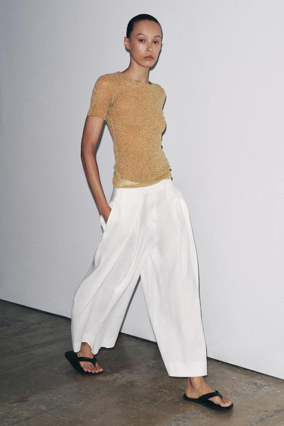 METALLIC SHORT SLEEVE T-SHIRT | Zara US