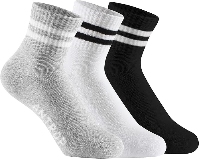 Antrop WoMen Quarter Crew Cotton Heel Tab Athletic Running Cushion Socks | Amazon (US)