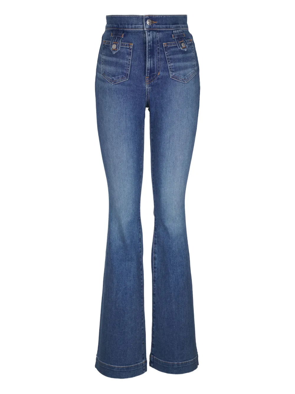 Veronica Beard button-fly Flared Jeans | Blue | FARFETCH | Farfetch Global