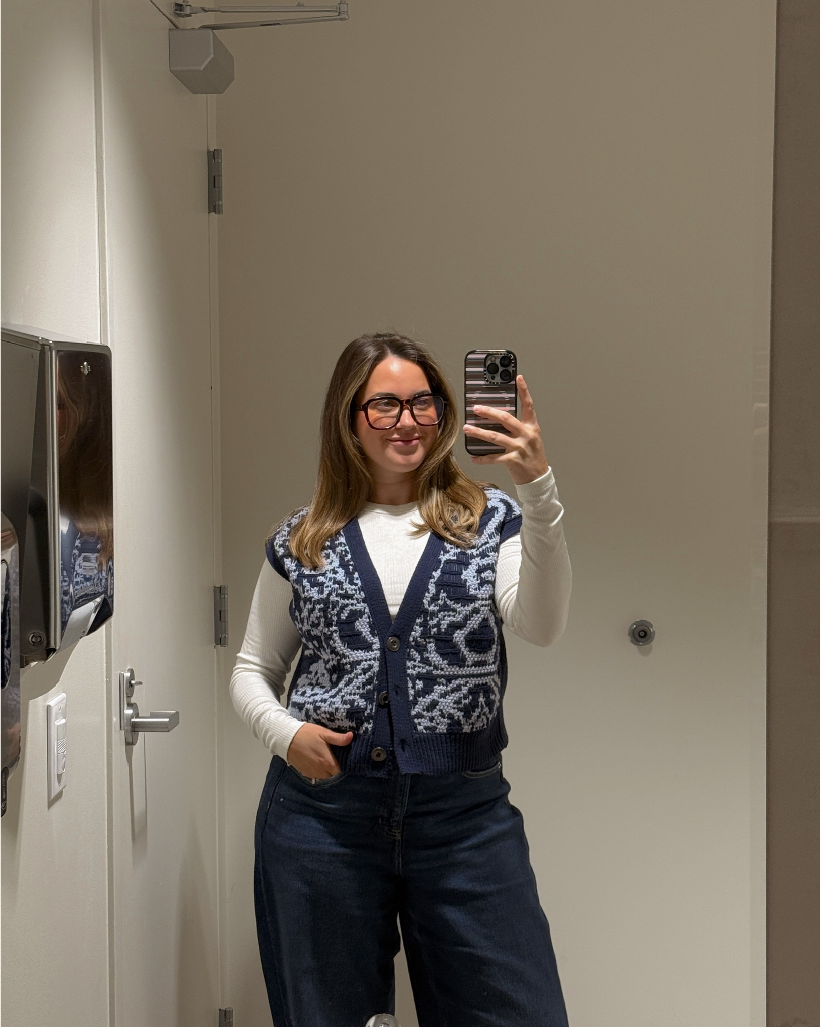 Office ootd - love this sweater vest! Wearing new fav Jean- both a true to size. 

#LTKWorkwear #LTKSeasonal #LTKSaleAlert